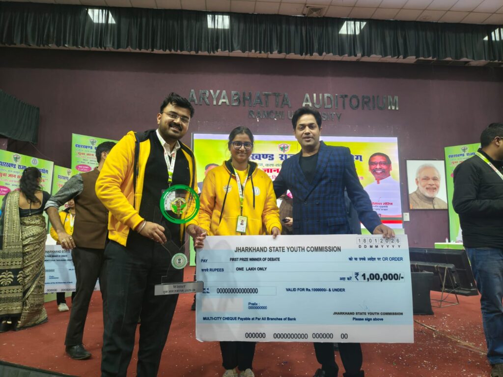 NUSRL Ranchi Students Win State-Level Inter-University Debate at Yuva Gyan Samagam