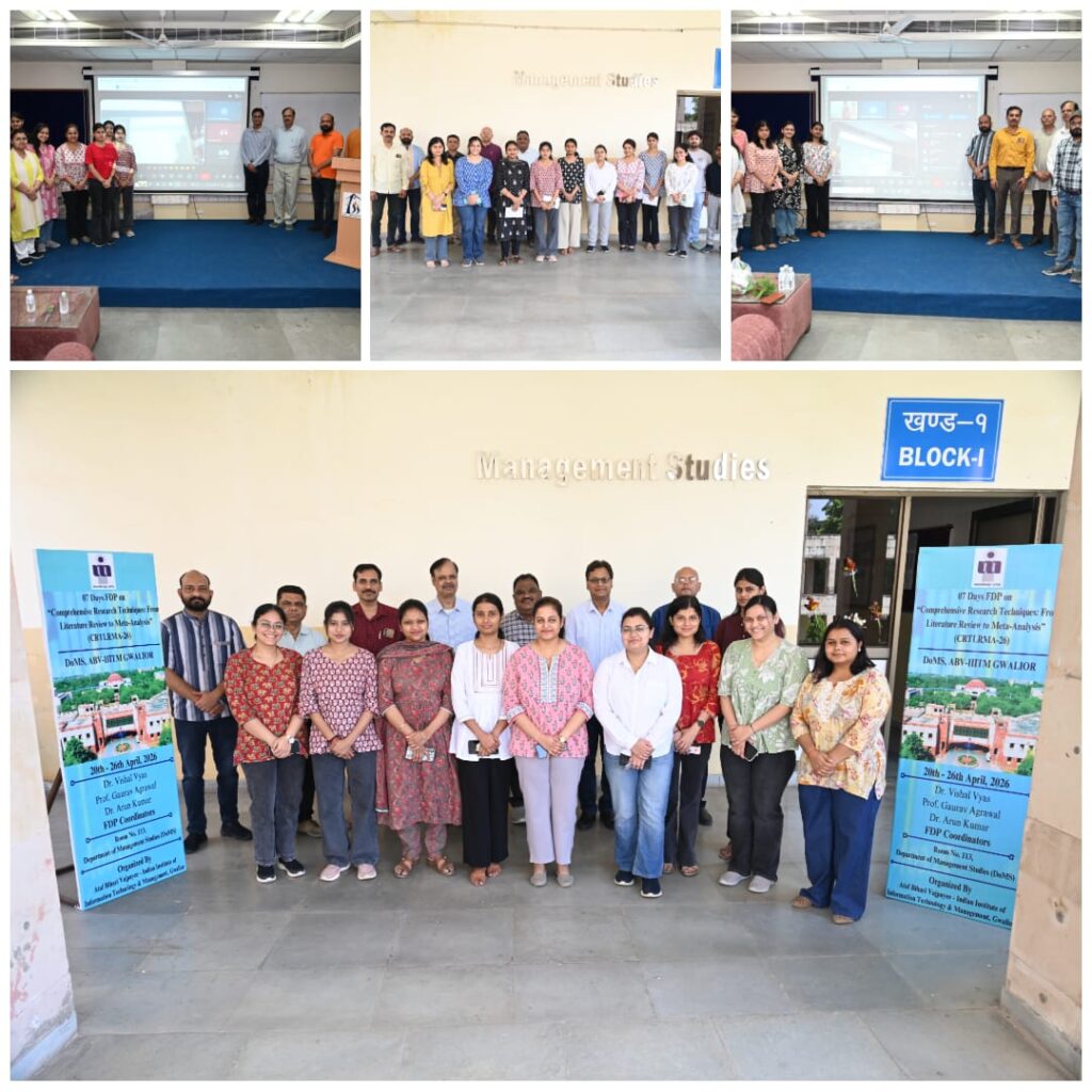 Successful completion of two faculty development programs at ABV-IIITM Gwalior