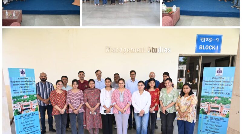 Successful completion of two faculty development programs at ABV-IIITM Gwalior