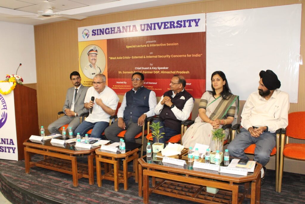 Special Dialogue at Singhania University on West Asia Crisis,