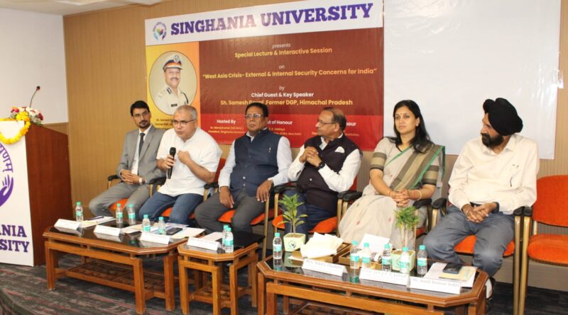 Special Dialogue at Singhania University on West Asia Crisis,