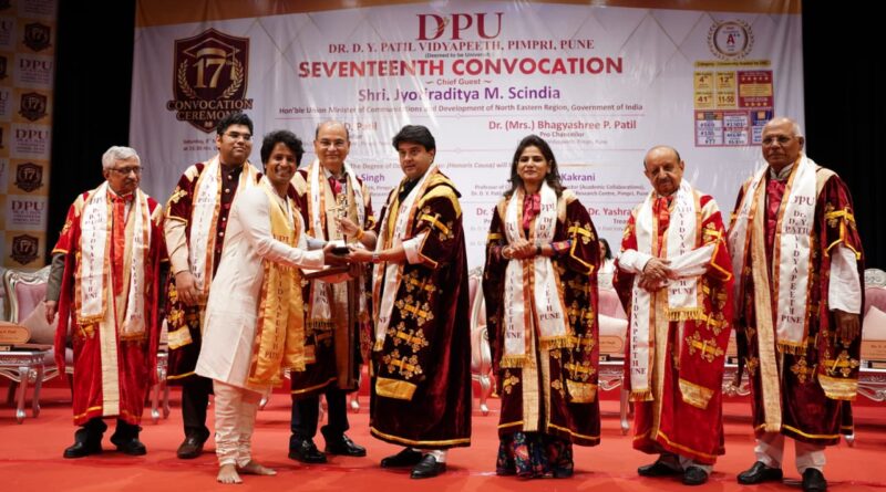 Speaking at the 17th Convocation Ceremony of Dr. D. Y. Patil University in Pimpri, Union Minister Jyotiraditya Scindia appealed to the youth to take the lead in realizing 'Viksit Bharat 2047'.